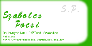 szabolcs pocsi business card